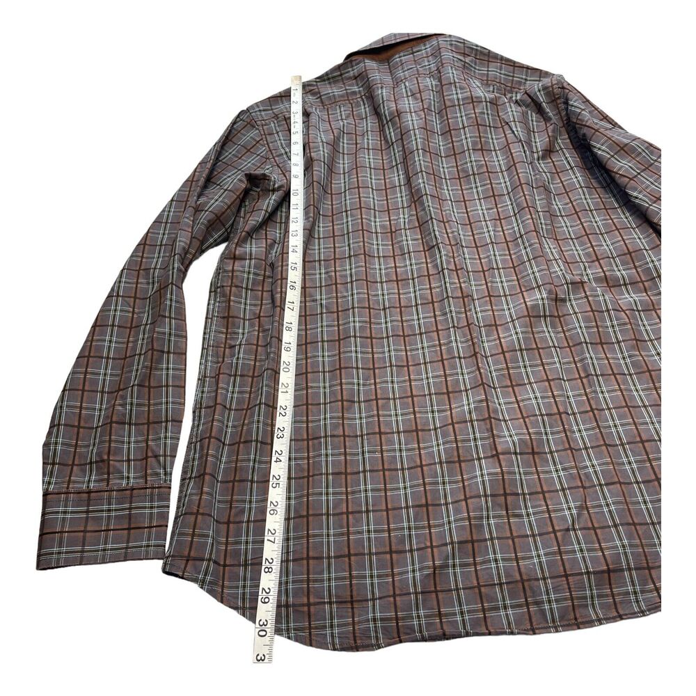 Black Brown 1826 Shirt Mens Large Multicolor Plaid Classic Long Sleeve Button-Up - Picture 5 of 6